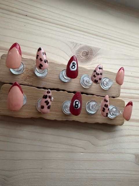 Maroon 8 Ball nail design
