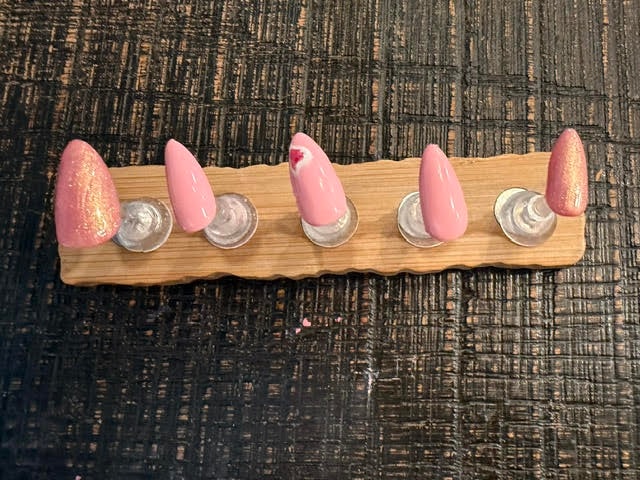 Pink Heart nail design